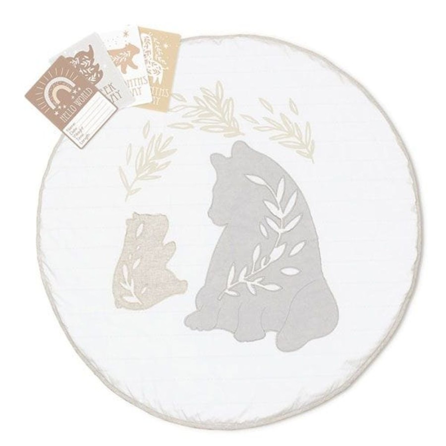 Shop Other Categories Lolli Living Decor Accessories | Living Textiles Round Play Mat With Milestone Card Bosco Bear