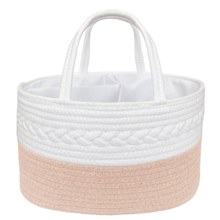 Shop Other Categories Living Textiles Nursery Storage | Living Textiles Cotton Rope Nappy Caddy Blush