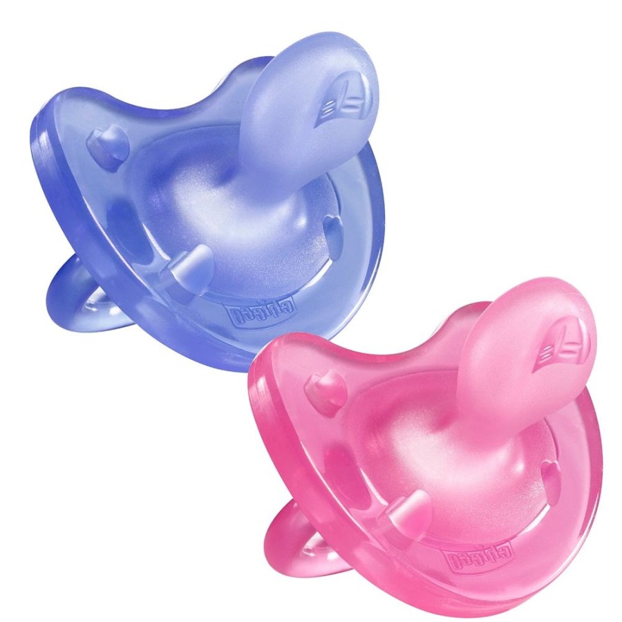 Shop Other Categories Chicco Newborn Feeding | Chicco Physio Soft 6-16M Soother Pink 2 Pack Girl