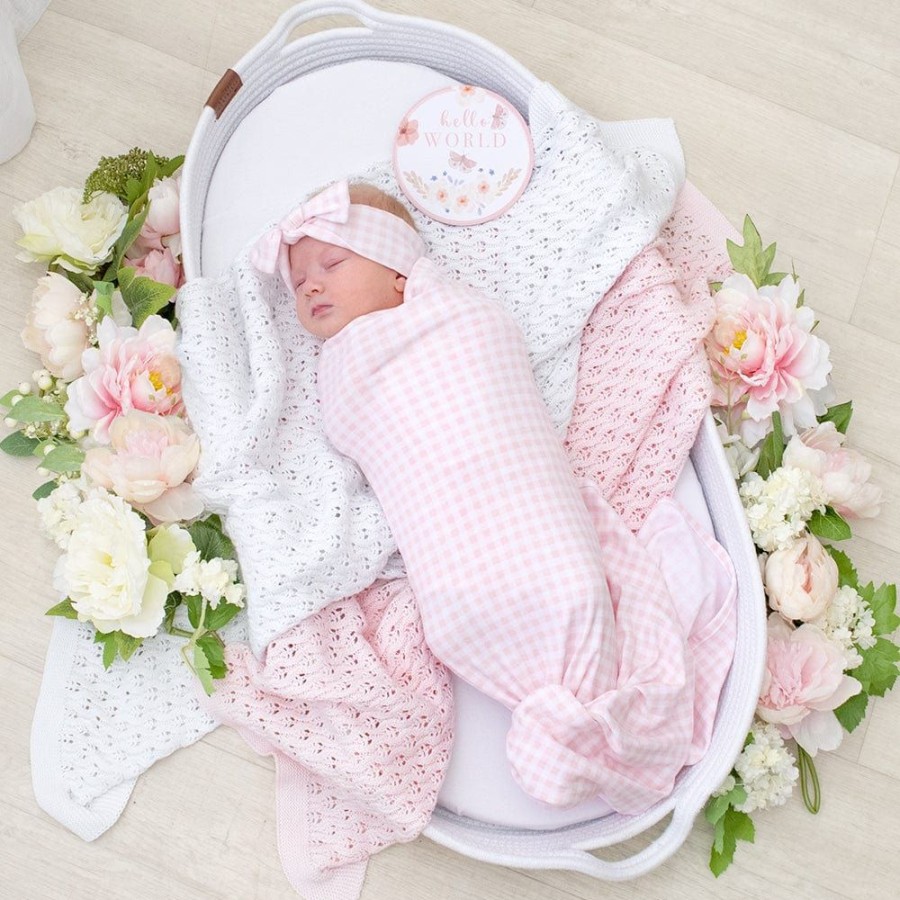 Shop Other Categories Living Textiles Baby Clothing & Gifts | Living Textiles Newborn Gift Set Blush Gingham