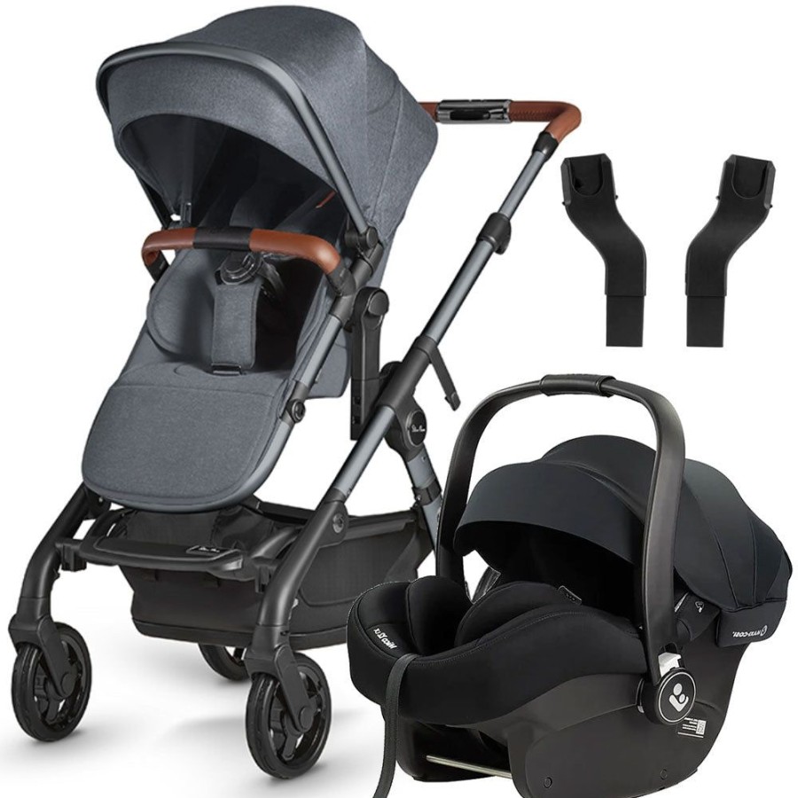 Prams & Strollers Silver Cross | Silver Cross Wave Travel System Pram Bundle Mico12 + Free Footmuff Valued At $299 Lunar