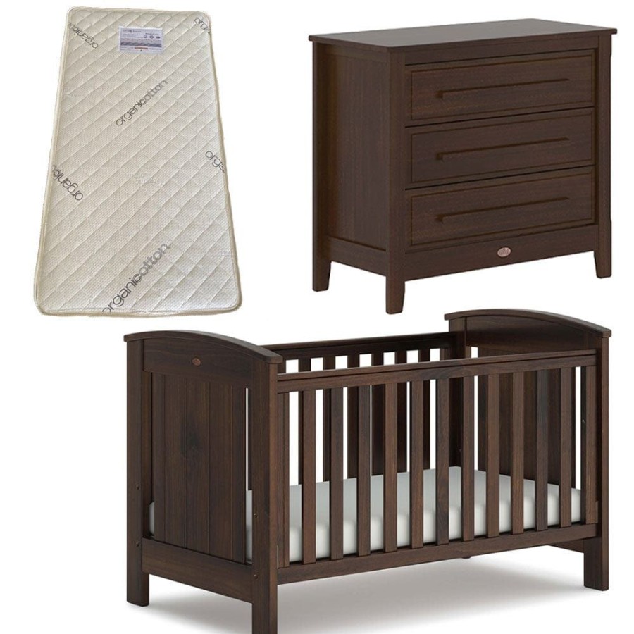 Nursery Furniture Boori | Boori Casa Cot And Linear Chest + Bonnell Organic Latex Mattress Coffee