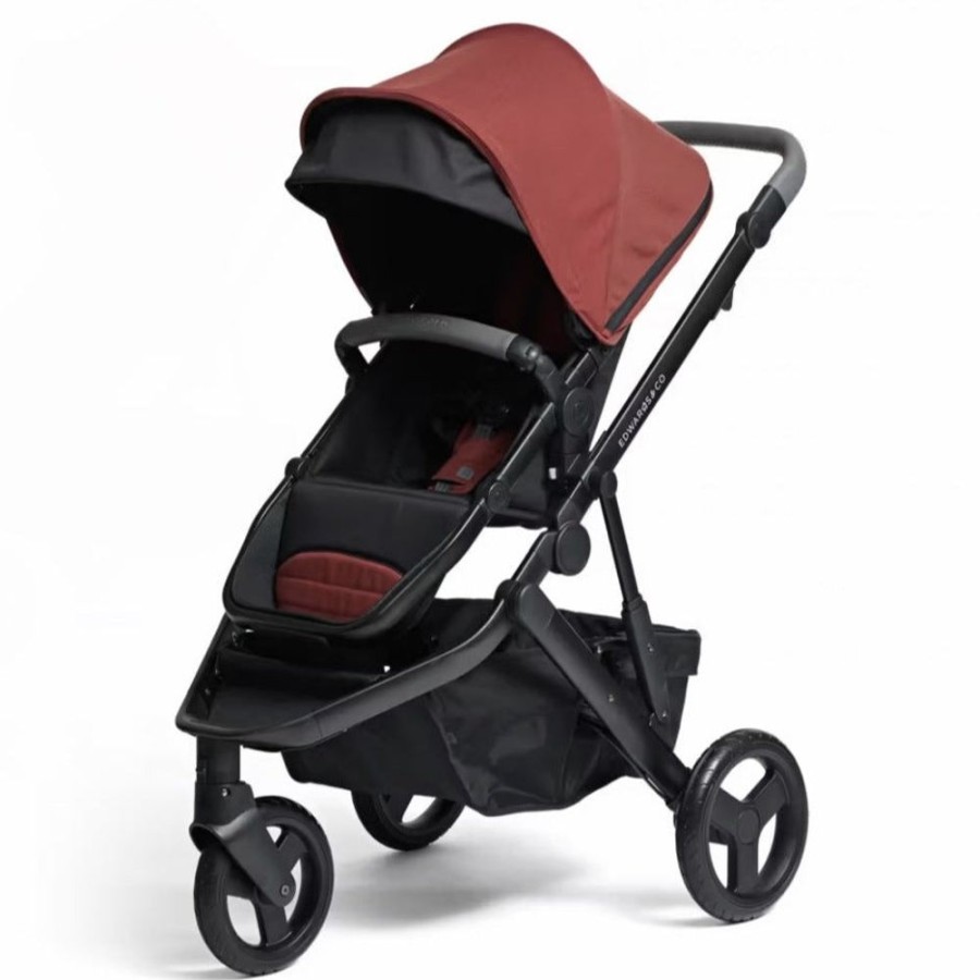 Prams & Strollers Edwards and Co | Edwards & Co Oscar M2 Pram ( ) + Free Stroller Board Valued At $199 Red Rust