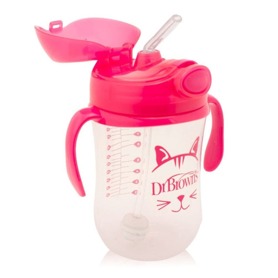 Shop Other Categories Dr Browns Feeding Accessories | Dr Browns 270Ml Babys First Straw Cup Pink