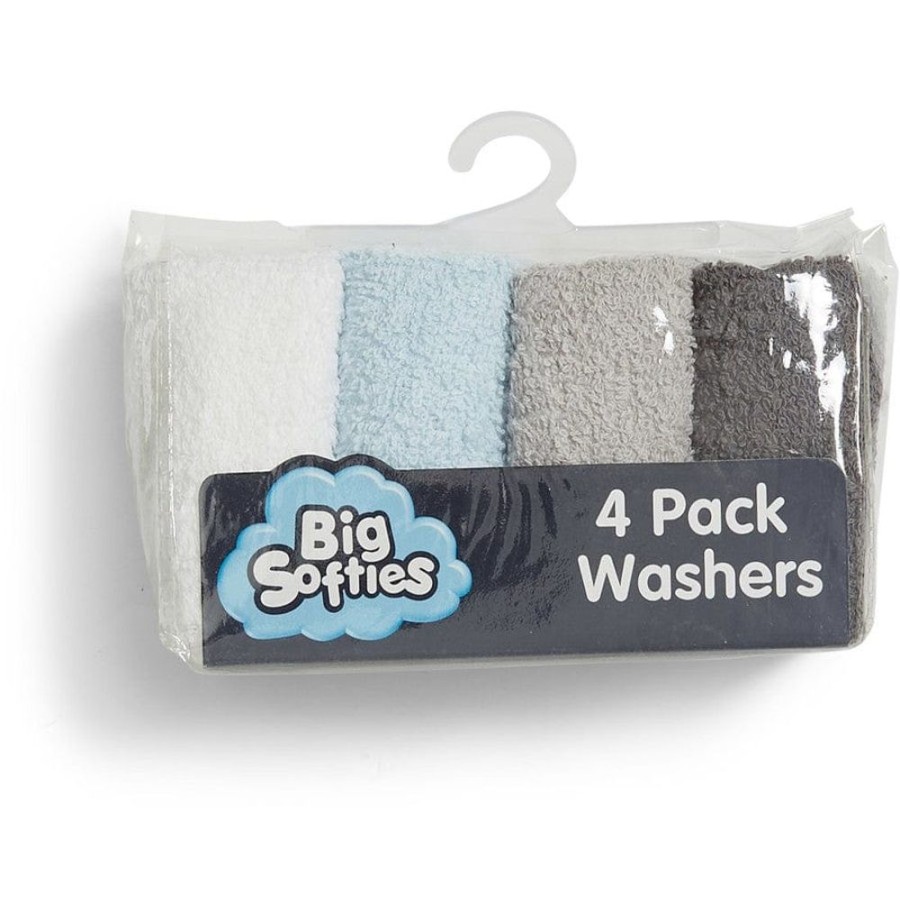 Shop Other Categories Big Softies Bath Accessories | Big Softies Cotton Washer 4 Pk Pastel Set Blue