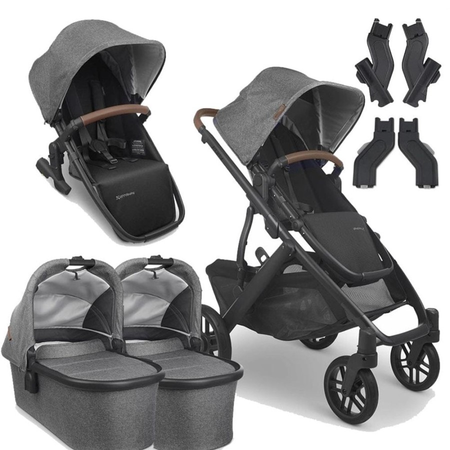 Prams & Strollers Uppababy | Uppababy Vista V2 Twin Pram Package ( ) Greyson