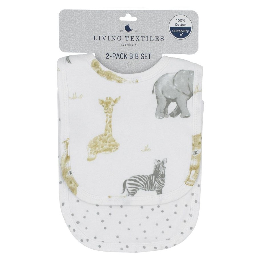 Shop Other Categories Living Textiles Feeding Accessories | Living Textiles 2-Pack Bibs Savanna Babies