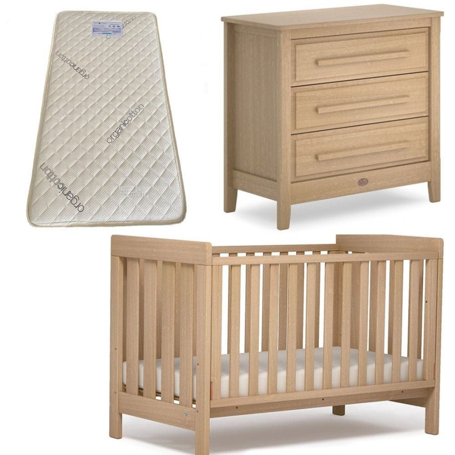 Nursery Furniture Boori | Boori Daintree Cot And Linear Chest Package + Bonnell Organic Mattress Almond