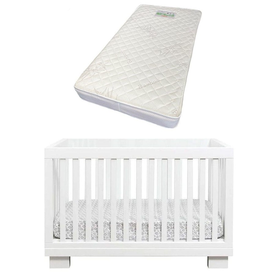 Nursery Furniture Cocoon | Cocoon Aston Cot With Bonnell Bamboo Mattress White