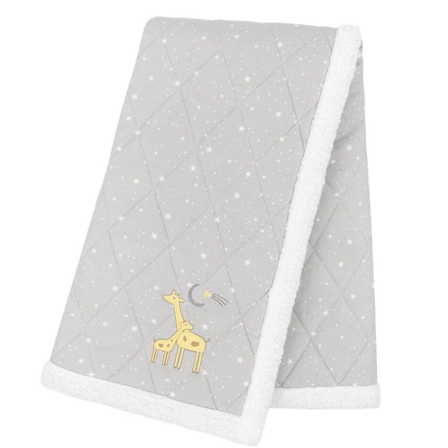 Shop Other Categories Living Textiles Bassinet & Cot Blankets | Living Textiles Quilted Sherpa Blanket - Noah Noah/Stars