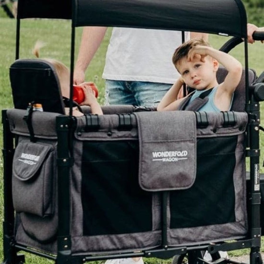 Prams & Strollers Wonderfold | Wonderfold W2 Elite Double Pram Wagon Grey - Special Order Charcoal