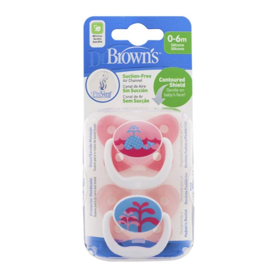 Shop Other Categories Dr Browns Soothers & Dummies | Dr Browns Prevent Contoured Pacifier 0-6 Months Pink