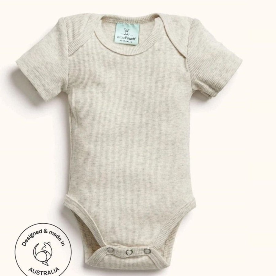 Shop Other Categories ErgoPouch Baby Clothing & Gifts | Ergopouch Short Sleeve Bodysuit 6-12 Months Grey Marle