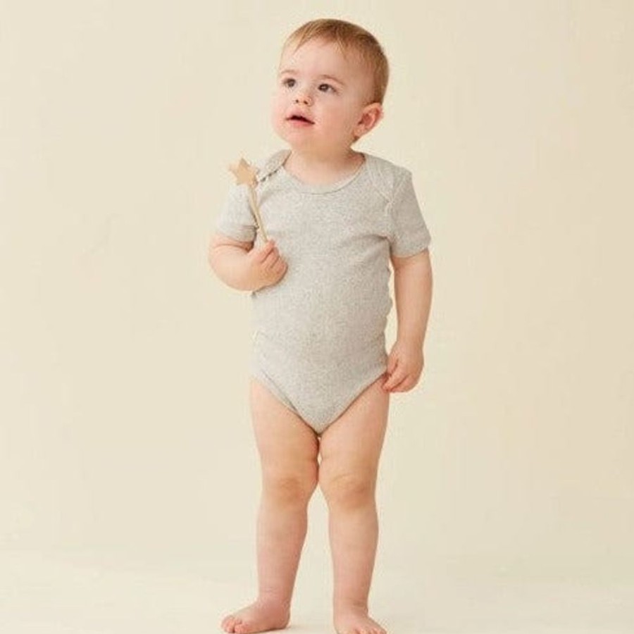 Shop Other Categories ErgoPouch Baby Clothing & Gifts | Ergopouch Short Sleeve Bodysuit 6-12 Months Grey Marle