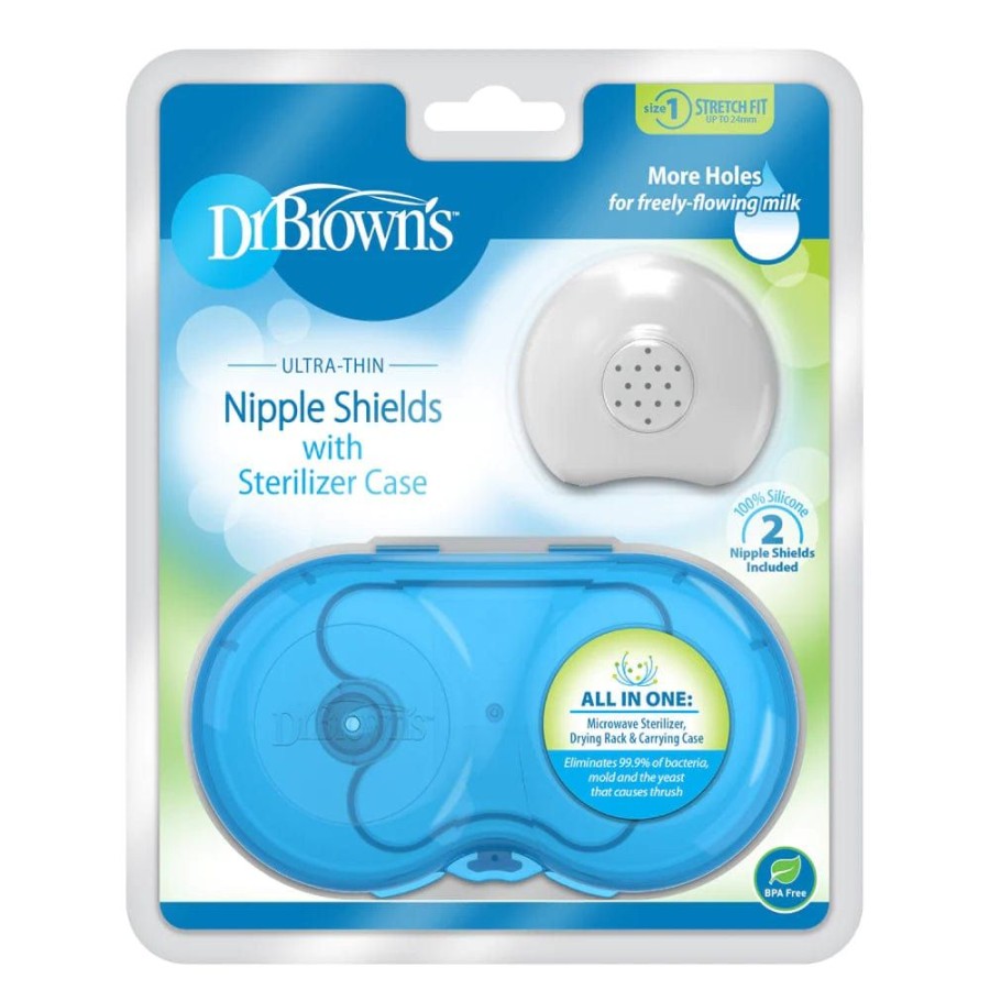 Shop Other Categories Dr Browns Feeding Accessories | Dr Browns Nipple Shields Size 1 With Steriliser Case 2 Pack