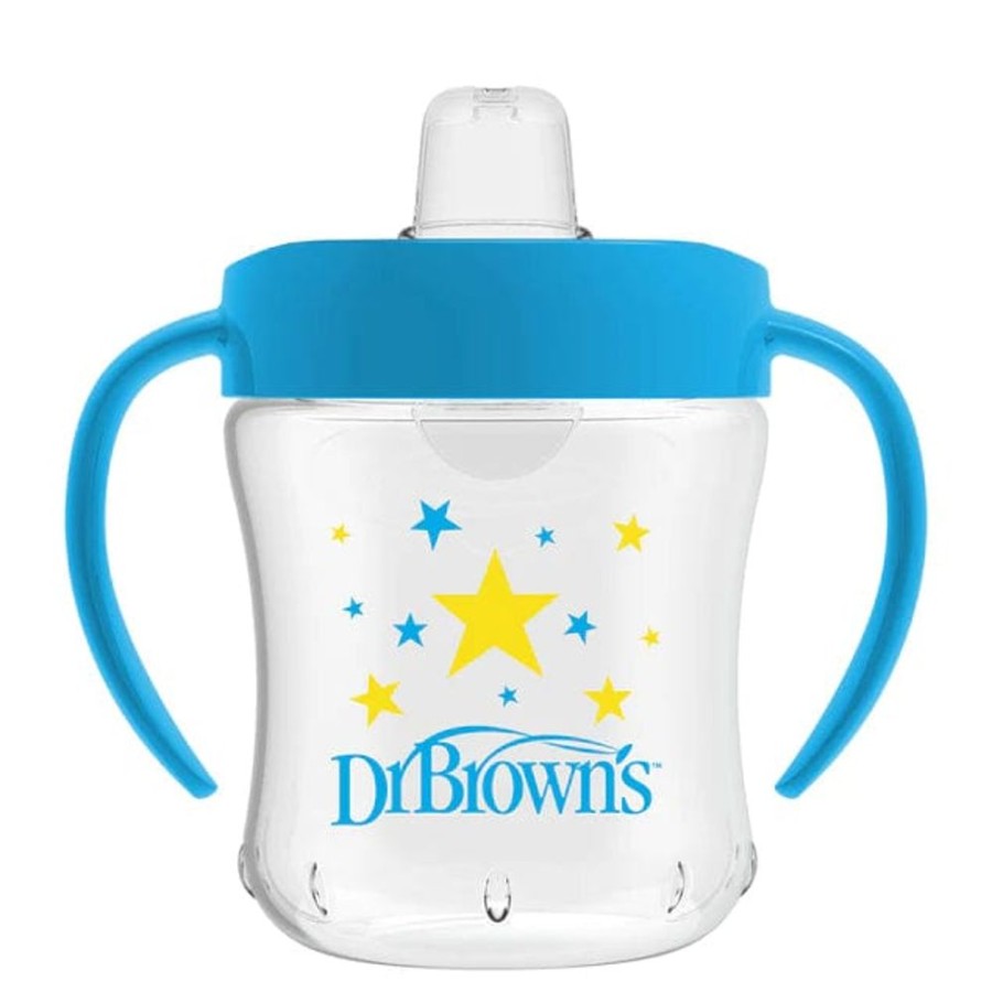 Shop Other Categories Dr Browns Feeding Accessories | Dr Browns 180Ml Soft Spout Cup With Handles 6 Months+ Blue