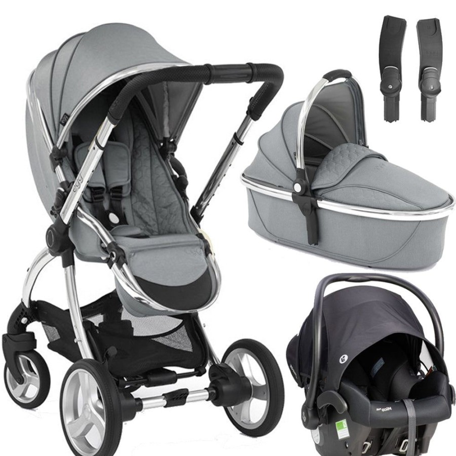 Prams & Strollers Babystyle Egg | Egg 2 Stroller And Carrycot ( ) + Maxi Cosi Mico Plus Non Isofix Capsule (Night Grey) + Capsule Adaptor + Height Increaser Monument Grey