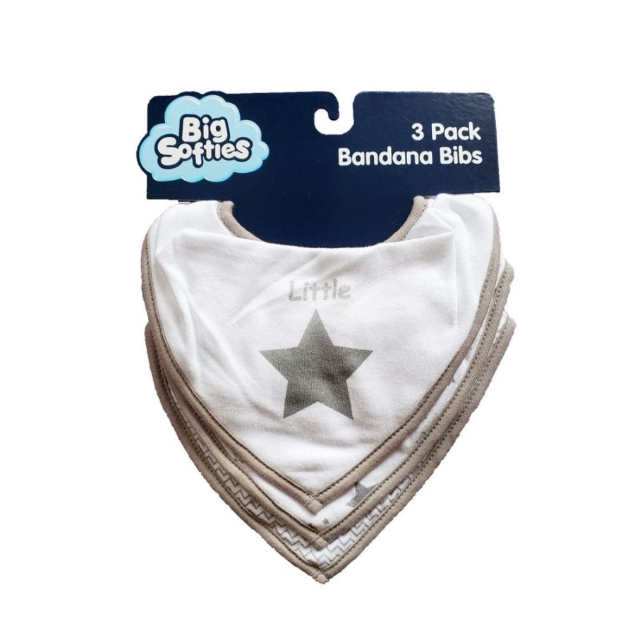 Shop Other Categories Big Softies Baby Clothing & Gifts | Big Sofies Banana Bib 3 Pack Star Grey