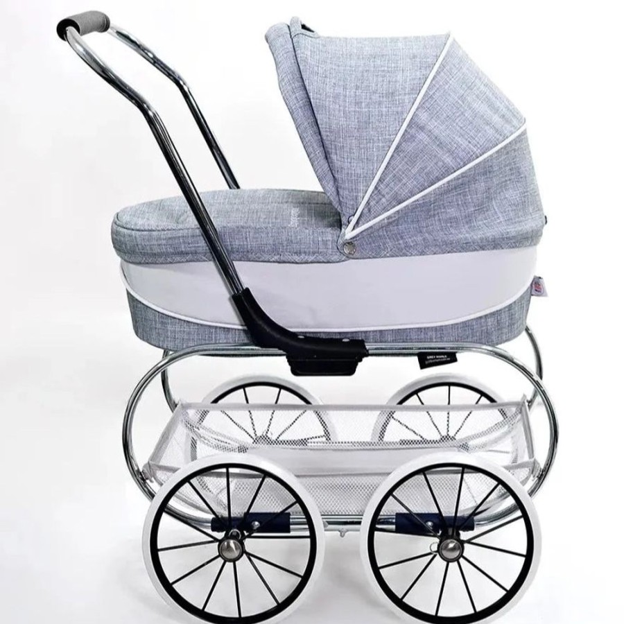 Prams & Strollers Valco Baby Pram & Stroller Toys | Valco Baby V24 Mini Princess Dolls Pram Grey Marle