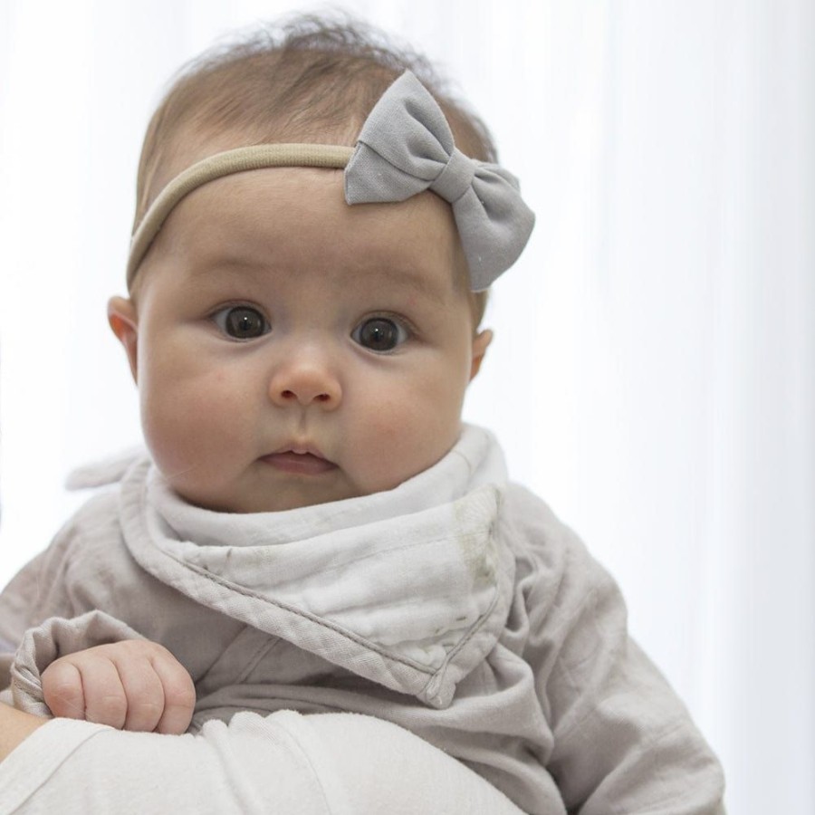 Shop Other Categories Living Textiles Feeding Accessories | Living Textiles Organic Muslin 2Pk Bandana Bib Dandelion Dandelion/Grey