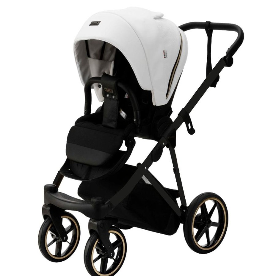 Prams & Strollers Bambini Prams | Bambini Prams Geneva White With Black Frame (Oskar)