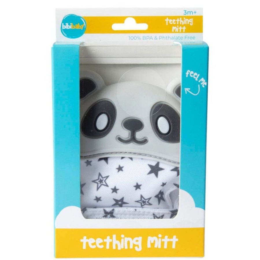 Shop Other Categories BibiPals Baby Teethers | Bibibaby Bibimit Teething Mitt 3M+ Grey Panda