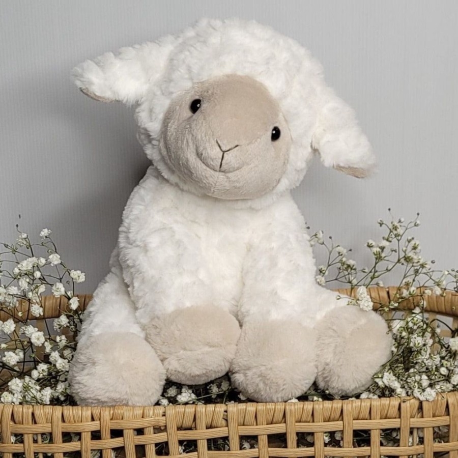 Prams & Strollers Petit Vous Pram & Stroller Toys | Petite Vous Lulu The Lamb Soft Toy White