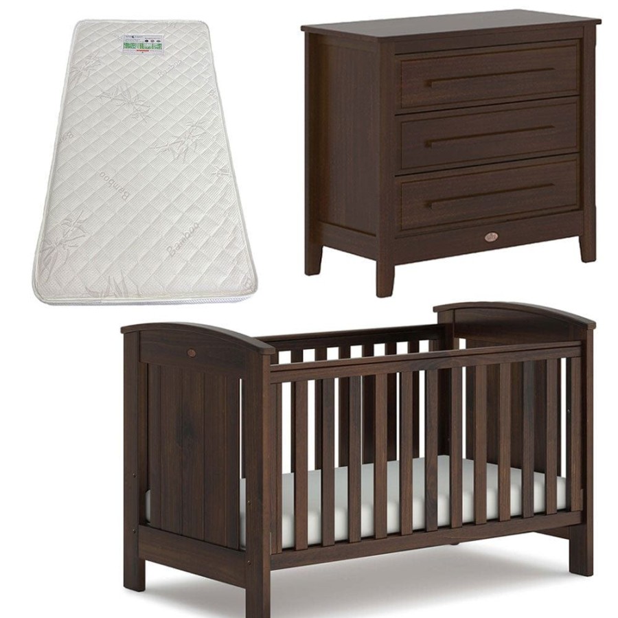 Nursery Furniture Boori | Boori Casa Cot And Linear Chest + Bonnell Bamboo Mattress Coffee