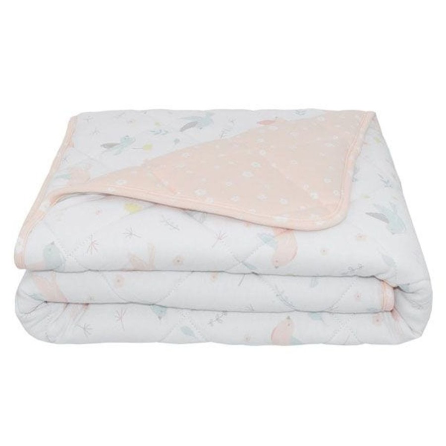 Shop Other Categories Living Textiles Bassinet & Cot Blankets | Living Textiles Jersey Cot Comforter - Ava Ava/Blush Floral