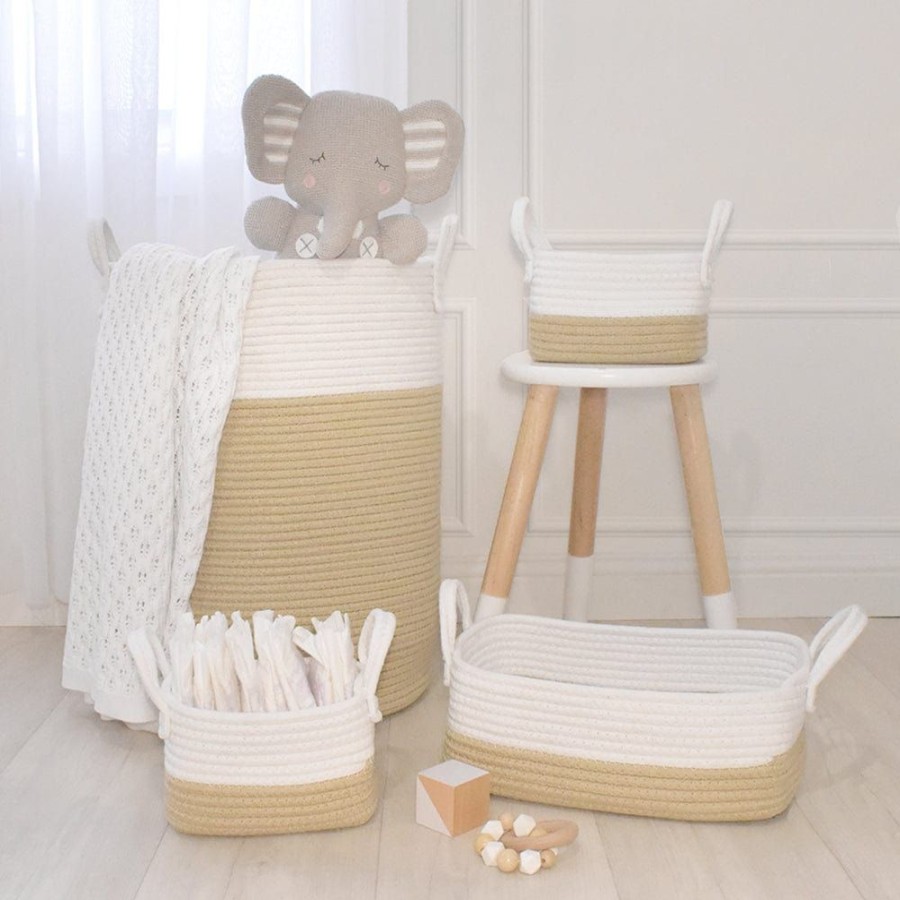 Shop Other Categories Living Textiles Nursery Storage | Living Textiles Cotton Rope Hamper Natural