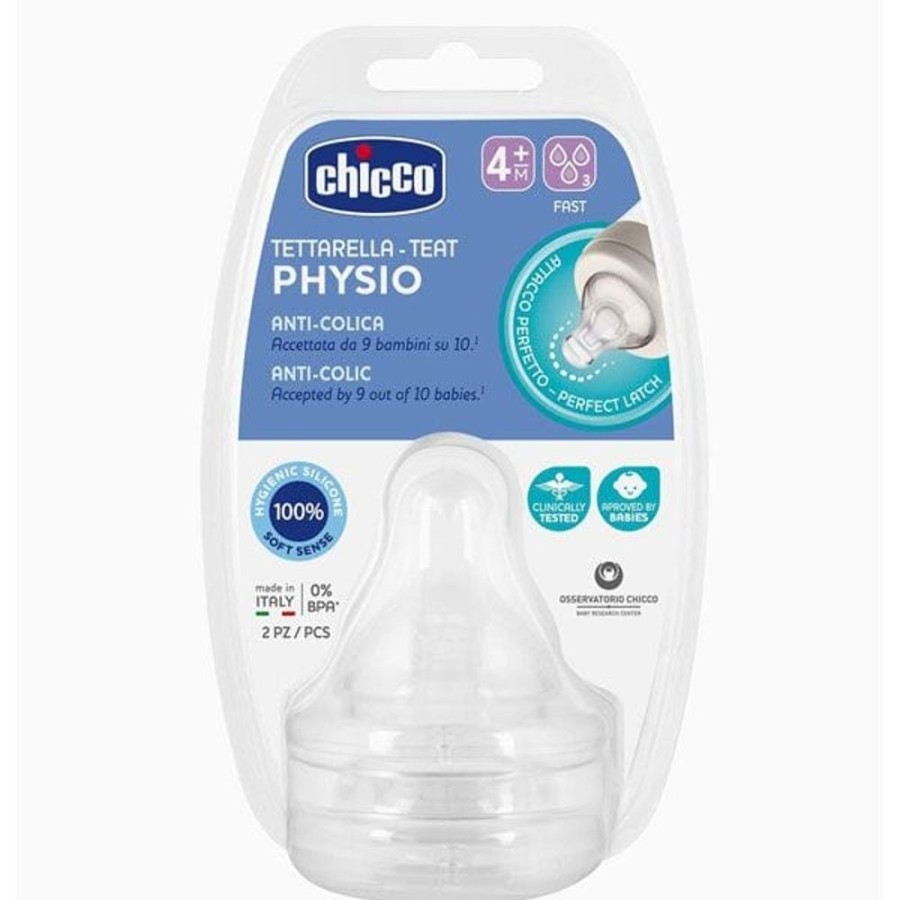 Shop Other Categories Chicco Feeding Accessories | Chicco Nursing Teat Perfect 5 4M+ Fast Flow 2Pk