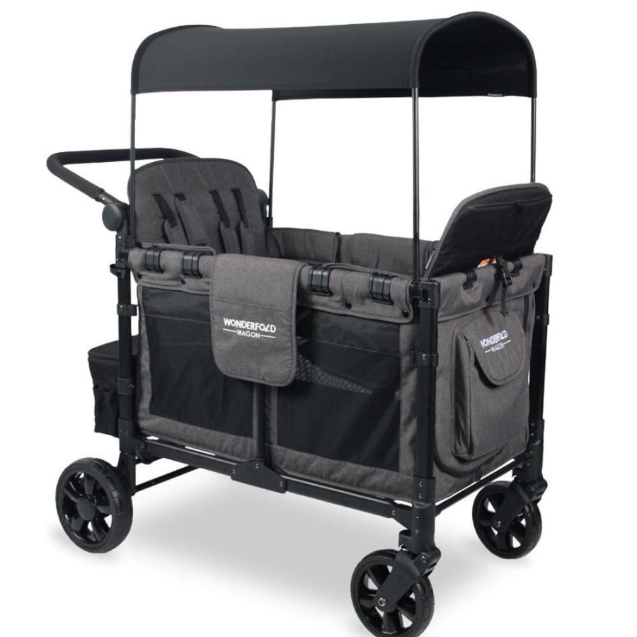 Prams & Strollers Wonderfold | Wonderfold W4 Elite Quad Pram Wagon Grey - Special Order Charcoal