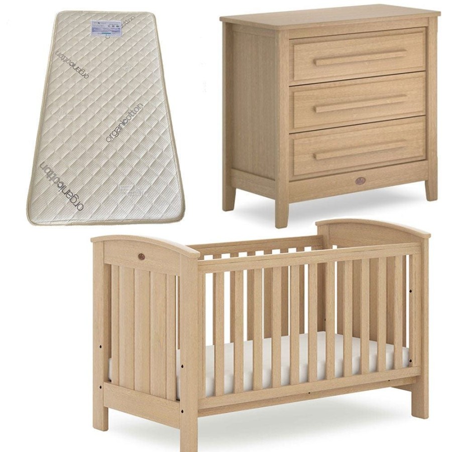 Nursery Furniture Boori | Boori Casa Cot And Linear Chest Package + Bonnell Organic Mattress Almond