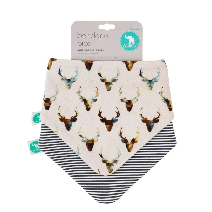 Shop Other Categories All4Ella Feeding Accessories | All4Ella Bandana Bibs 2Pk Stag