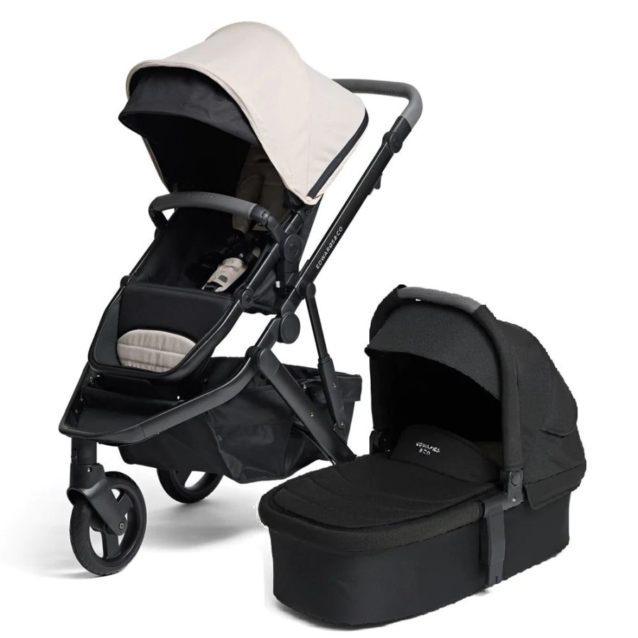 Prams & Strollers Edwards and Co | Edwards & Co Oscar M2 Pram ( ) + Bassinet With Free Stroller Board Valued At $199 Sand