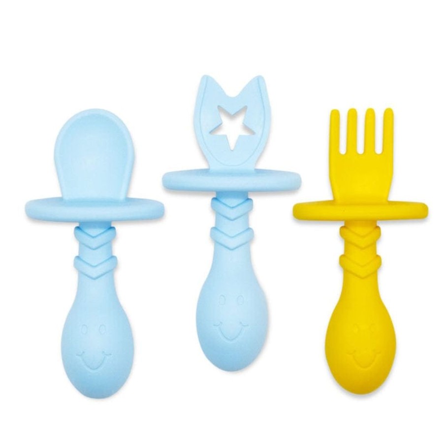 Shop Other Categories The Teething Egg Baby Teethers | The Teething Egg Eggware Utensils Blue/Yellow