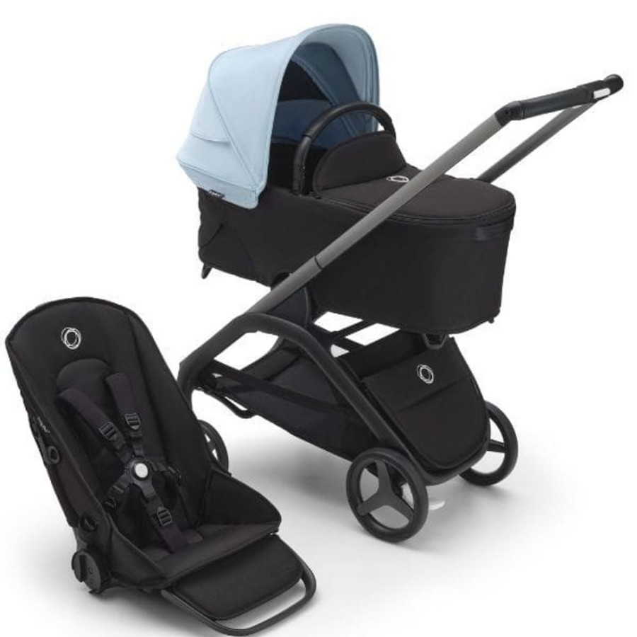 Prams & Strollers Bugaboo | Bugaboo Dragonfly Pram & Bassinet Bundle Blue Skyline Skyline Blue