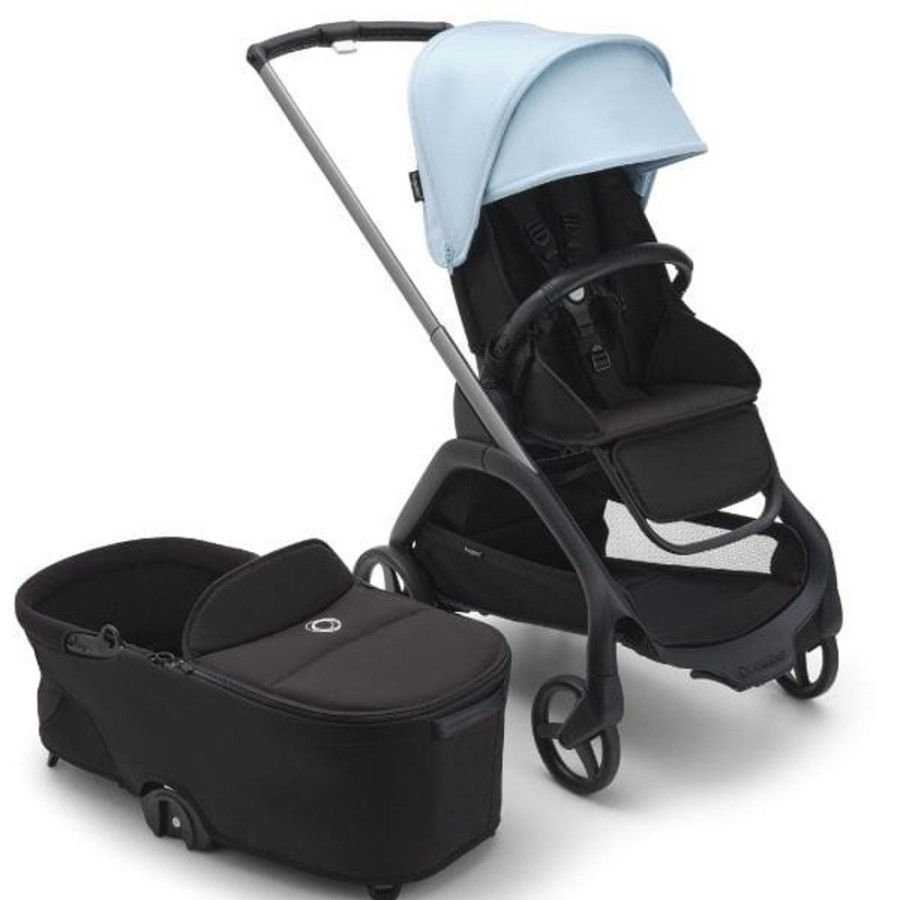 Prams & Strollers Bugaboo | Bugaboo Dragonfly Pram & Bassinet Bundle Blue Skyline Skyline Blue