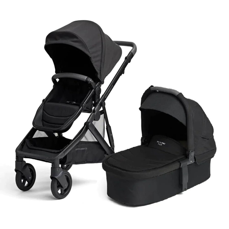 Prams & Strollers Edwards and Co | Edwards & Co Olive Pram ( ) + Bassinet And Free Second Seat Kit Valued At $299 Black Luxe