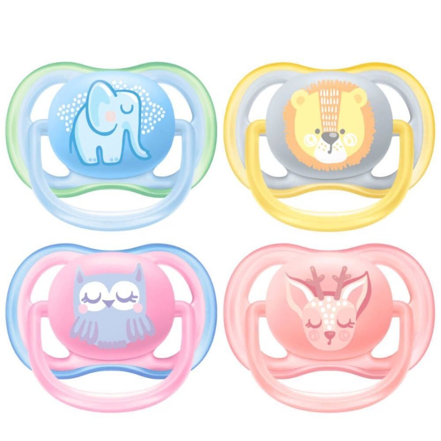 Shop Other Categories Avent Soothers & Dummies | Philips Avent Ultra Air Soother 0-6 Months 2-Pack Elephant/Owl Assorted