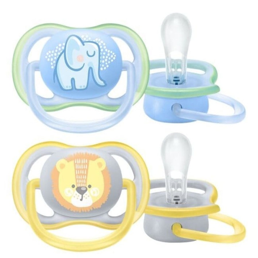 Shop Other Categories Avent Soothers & Dummies | Philips Avent Ultra Air Soother 0-6 Months 2-Pack Elephant/Owl Assorted