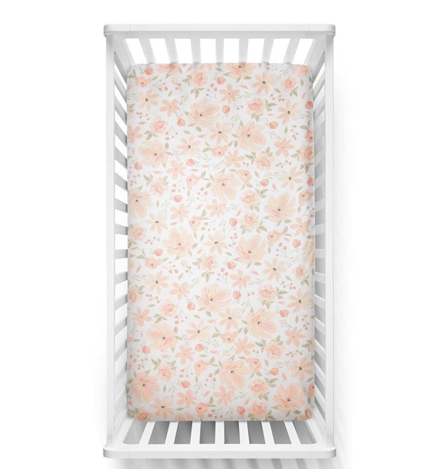 Shop Other Categories Living Textiles Bassinet & Cot Linen | Living Textiles Fitted Sheet Meadow