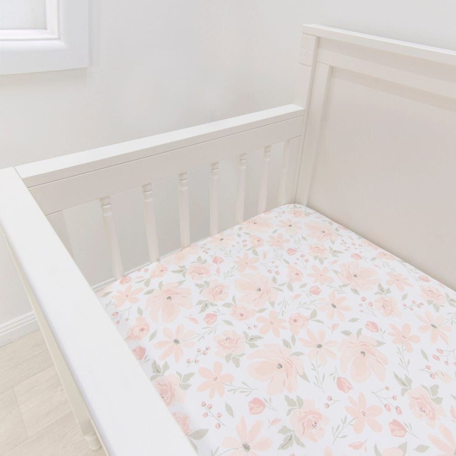 Shop Other Categories Living Textiles Bassinet & Cot Linen | Living Textiles Fitted Sheet Meadow