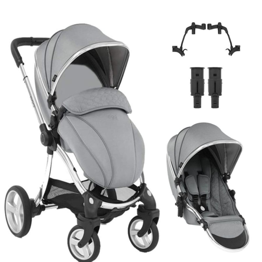 Prams & Strollers Babystyle Egg | Egg 2 Stroller With Tandem 2Nd Seat + Tandem Adapter + Height Increaser ( ) Monument Grey