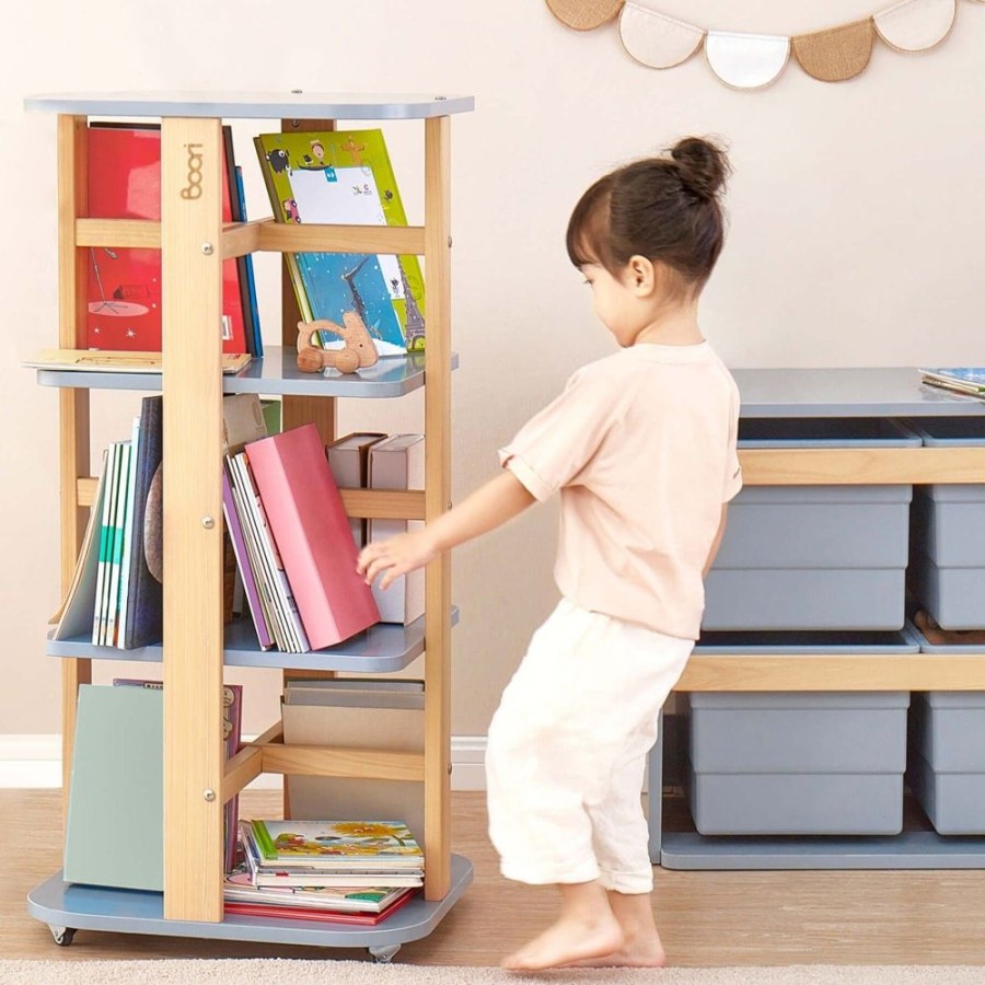 Nursery Furniture Boori Kids | Boori Tidy Rotating Bookshelf Blueberry And Almond Blueberry/Almond