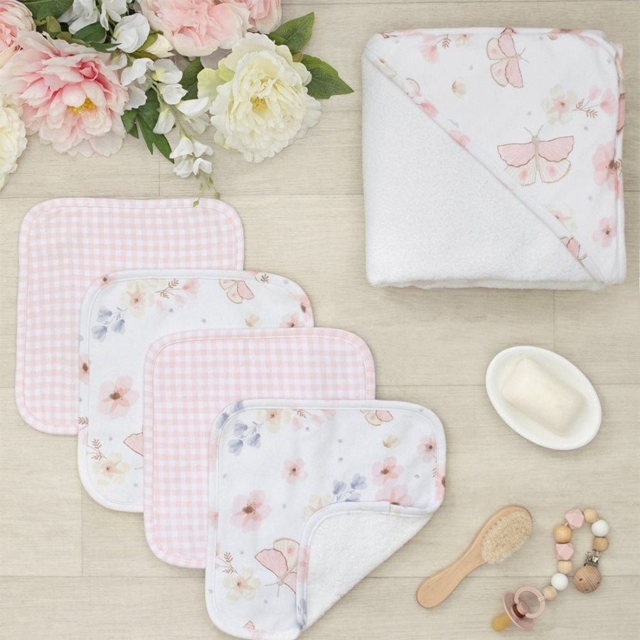 Shop Other Categories Living Textiles Bath Accessories | Living Textiles 5Pc Bath Gift Set Butterfly/Blush Gingham