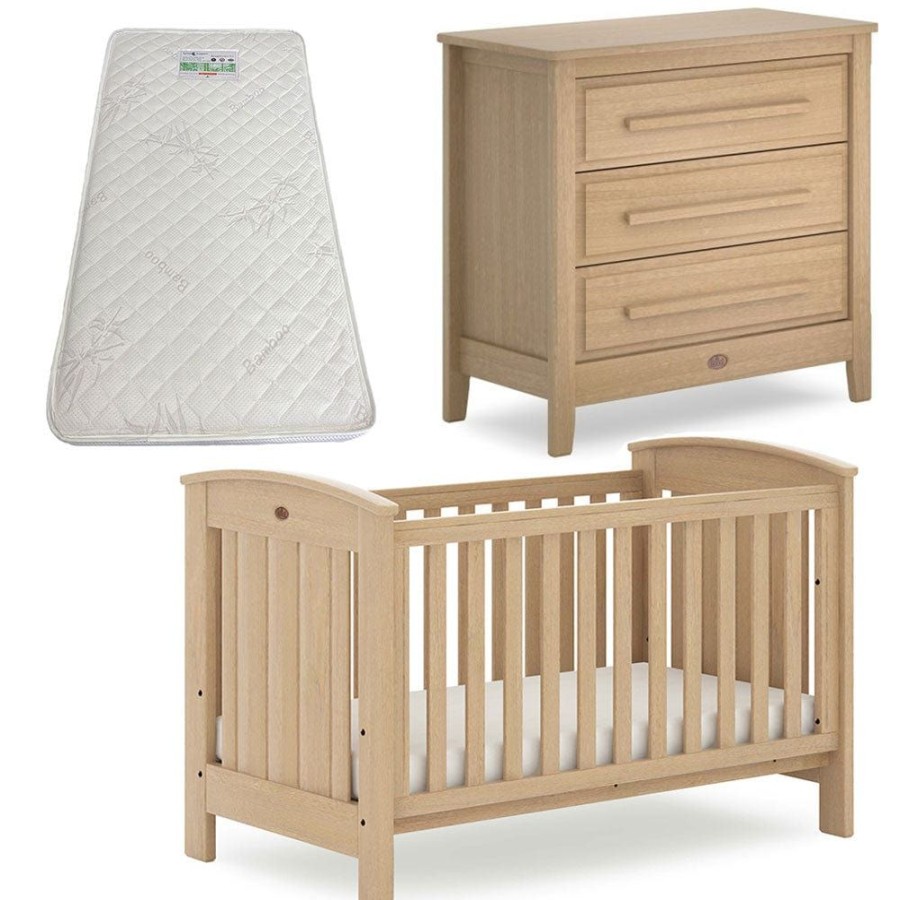 Nursery Furniture Boori | Boori Casa Cot And Linear Chest + Bonnell Bamboo Mattress Almond