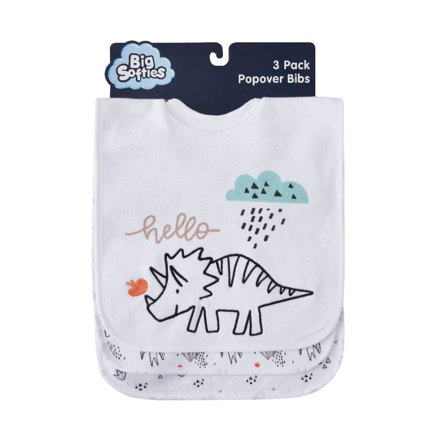 Shop Other Categories Big Softies Feeding Accessories | Big Softies Popover Bibs Hello Dino