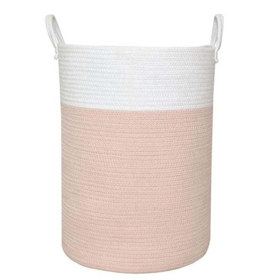 Shop Other Categories Living Textiles Decor Accessories | Living Textiles Cotton Rope Hamper White/ Pink