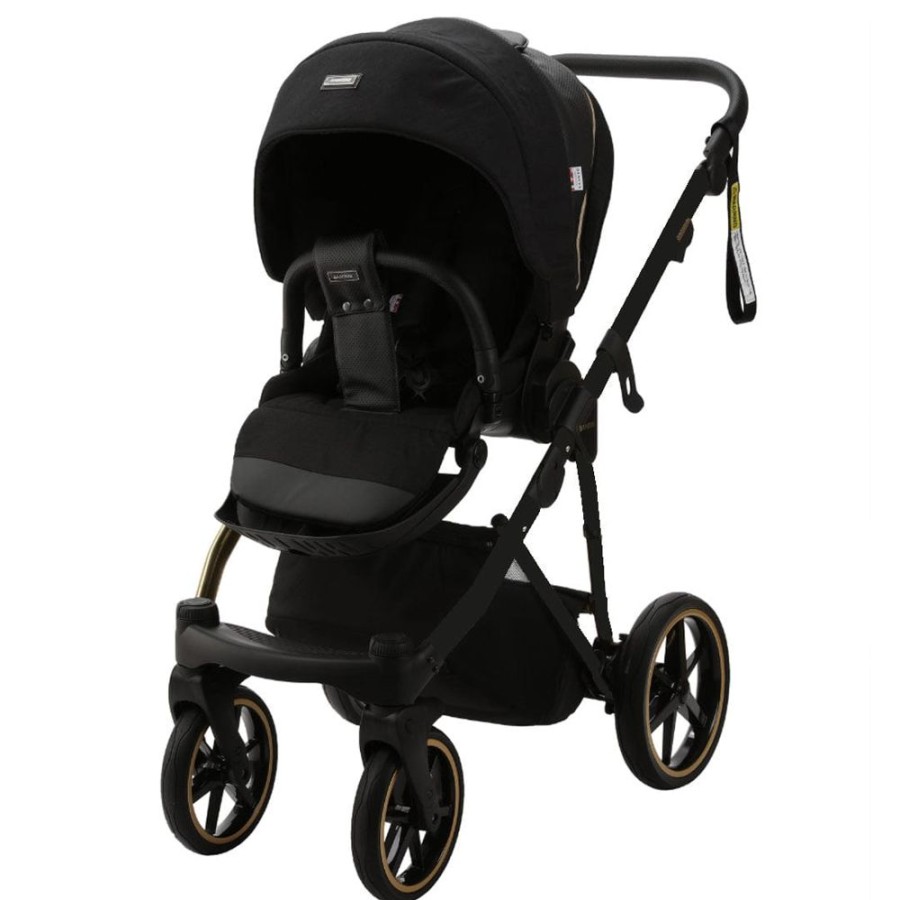 Prams & Strollers Bambini Prams | Bambini Prams Geneva Black With Black Frame (Lorenzo)